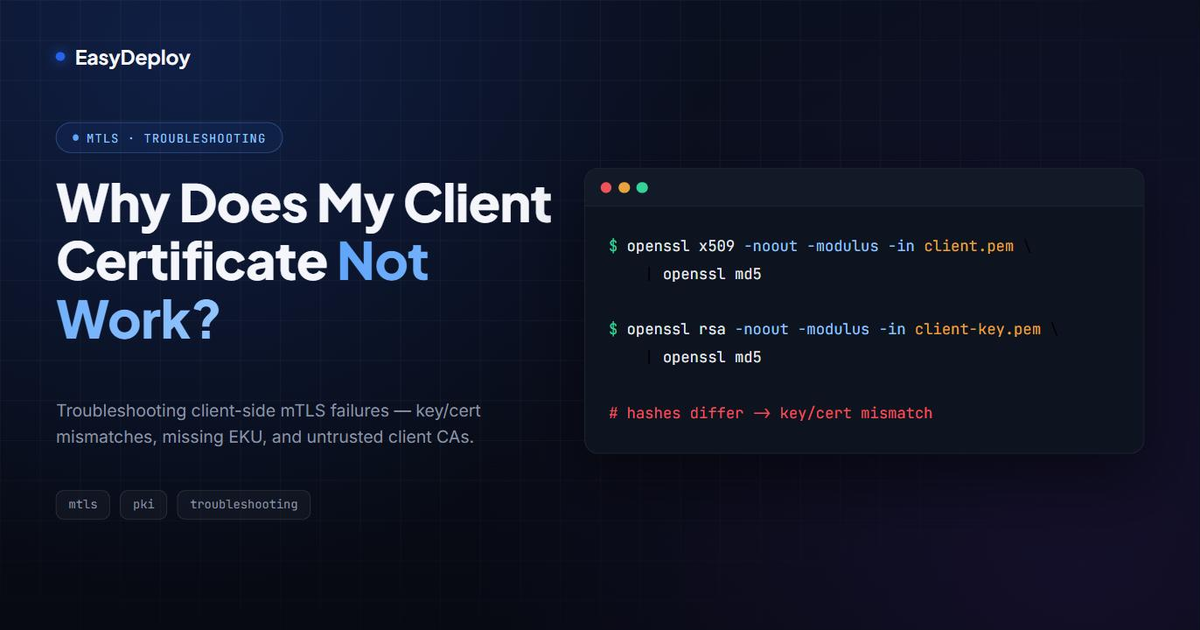 Why Does My Client Certificate Not Work? Troubleshooting mTLS Client-Side Failures